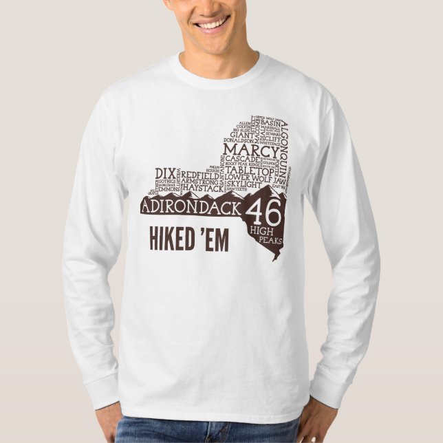 ADK46 Hiked Long Sleeve T - Shirt (Braunes Logo) (Vorderseite)