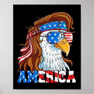 Adle 4. Juli Mullet American Flag Usa Patriot Poster