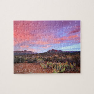 Adle Crags Zion Cactus Sunset Puzzle