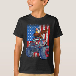 Adle Monster Truck 4. Juli Jungen amerikanische Fl T-Shirt