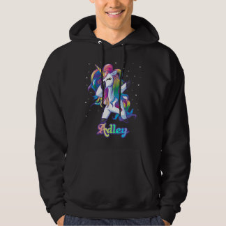 ADLEN Name Personalisiert Custom Rainbow Unicorn D Hoodie
