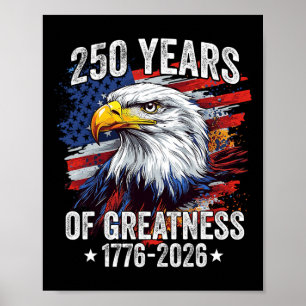 Adler 250 Jahre Amerikanisch 1776 2026 250.  USA G Poster