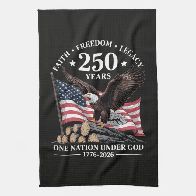 Adler 250. Jubiläum USA Geschirrtuch (Vertikal)