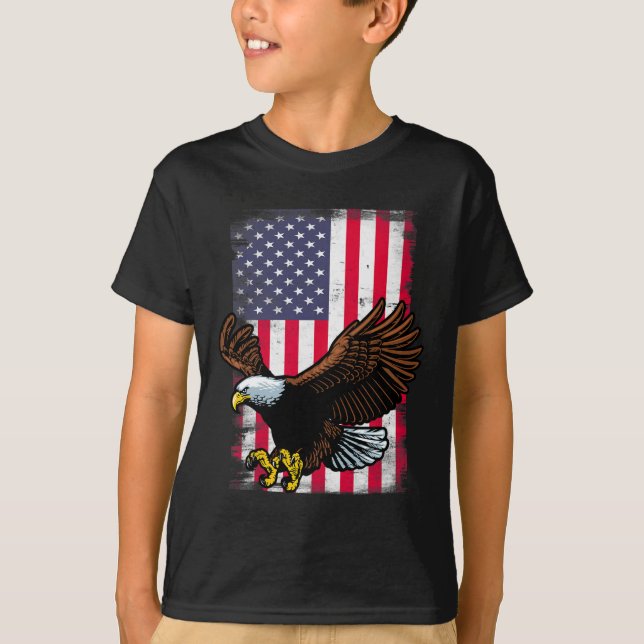 Adler 4. Juli US-Flagge American Patriotic Men T-Shirt (Vorderseite)