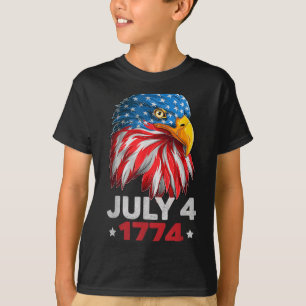 Adler 4. Juli USA Amerikanische Flagge Unabhängigk T-Shirt