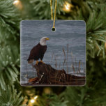 Adler am South Beach Keramikornament<br><div class="desc">Adler am South Beach. Ein originelles Stück,  das einen Glatzenadler darstellt,  der einen Moment am Strand genießt. Die Szene ist Set in Point Roberts,  Washington am South Beach. Es gibt einen Glatzenadler,  Treibholz und Ozean.</div>