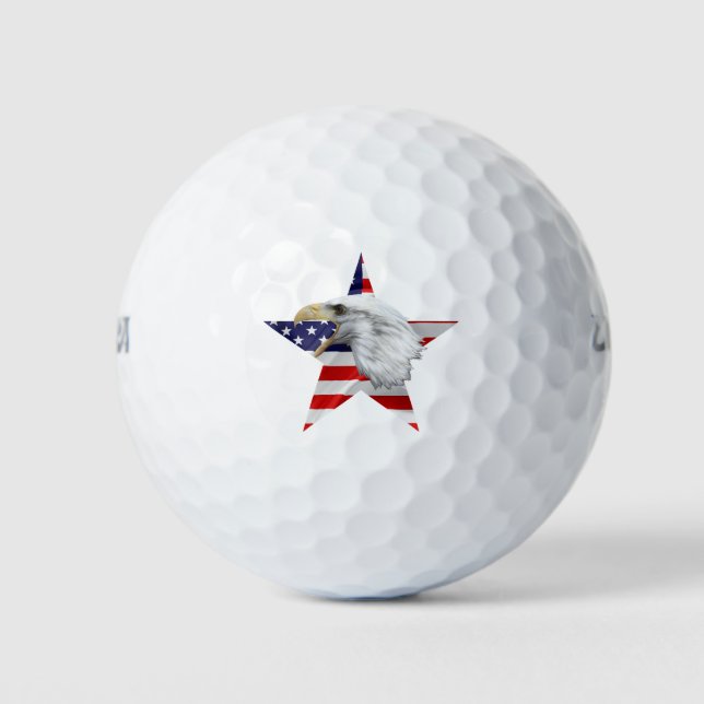 Adler angreifen, die amerikanische Flagge, Patriot Golfball (Vorderseite)