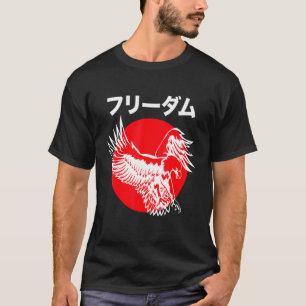 Adler attackierte japanisches Kanji, das beim Aufs T-Shirt