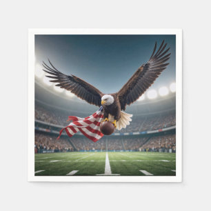 Adler auf Bald mit Fußball und Flagge Serviette
