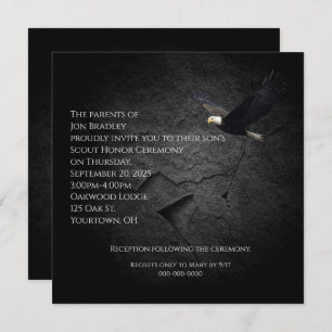 Adler auf schwarzem Fels Einladung