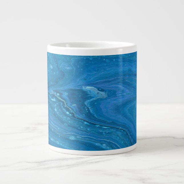 Adler Auge 3 Cool Blaue Abstrakte Tasse (Vorderseite)