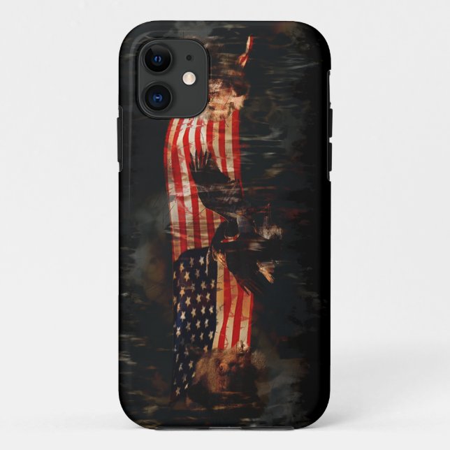 Adler, Bär, Wolf, amerikanische Flagge US Patrioti Case-Mate iPhone Hülle (Rückseite)