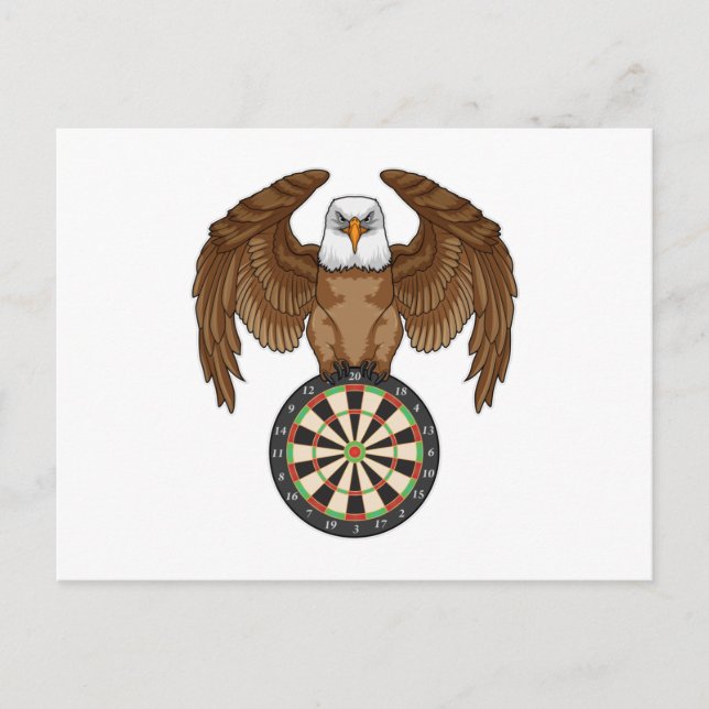 Adler bei Darts mit Dartboard Postkarte (Vorderseite)