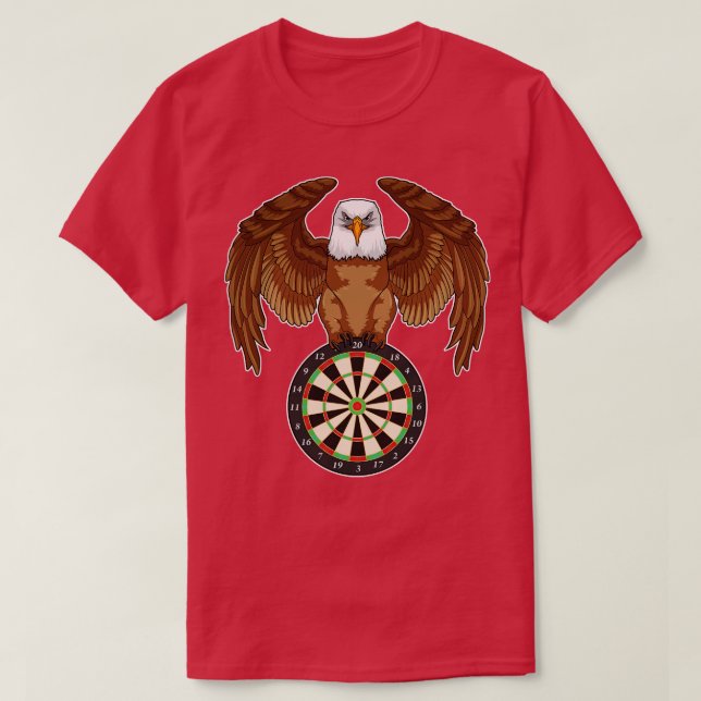 Adler bei Darts mit Dartboard T-Shirt (Design vorne)