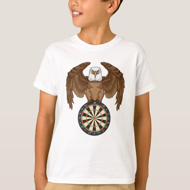 Adler bei Darts mit Dartboard T-Shirt (Vorderseite)