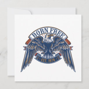 Adler-Emblem mit Born Free-Banner, majestätischer Einladung