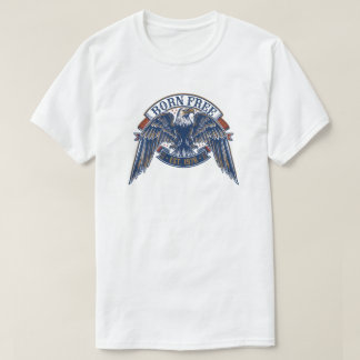 Adler-Emblem mit Born Free-Banner, majestätischer T-Shirt