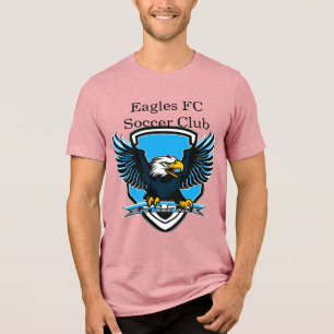 Adler FC Fußballclub-Logo in Hellblau, Schwarz Tri-Blend Shirt
