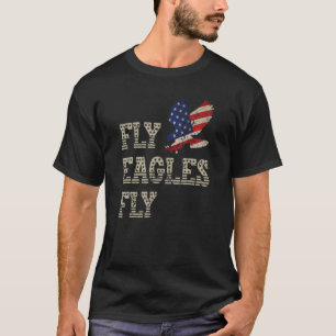 Adler Fliegen US-amerikanische Flagge beängstigend T-Shirt