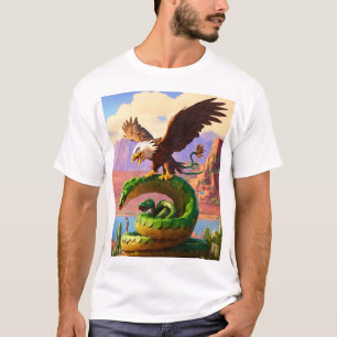 Adler gegen Schlange auf dem Berg" T-Shirt