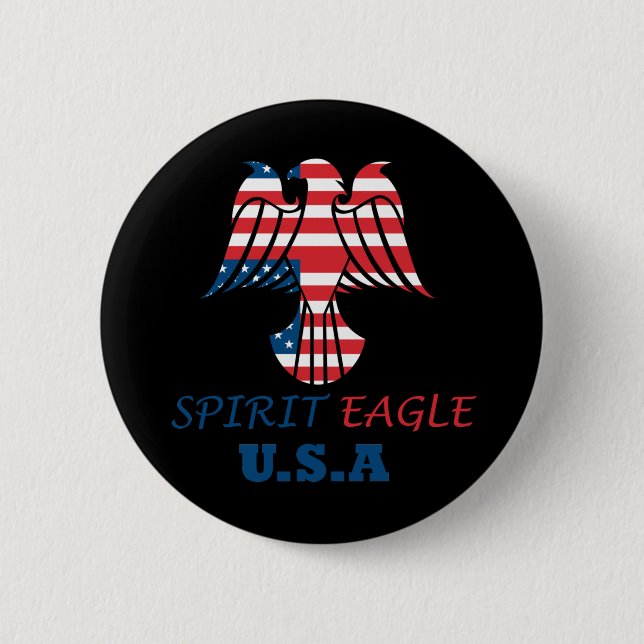Adler Geist USA-Flagge Button (Vorderseite)