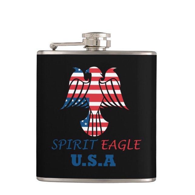 Adler Geist USA-Flagge Flachmann (Vorderseite)