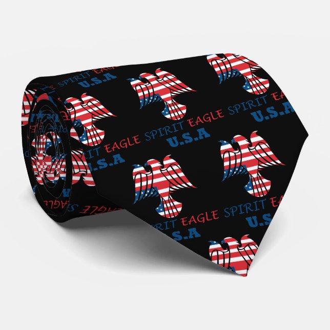 Adler Geist USA-Flagge Krawatte (Gerollt)