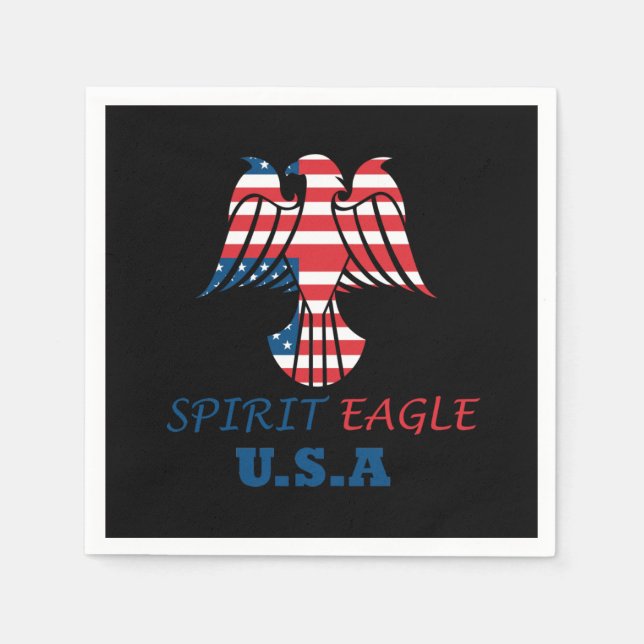 Adler Geist USA-Flagge Serviette (Vorderseite)