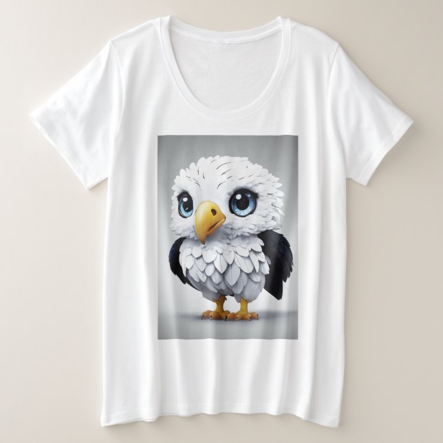 Adler Gepunktet: Cartoon Charm Große Größe T-Shirt (Design vorne)