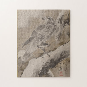 Adler hält kleinen Vogel ca. 1887 Kawanabe Kyōsai Puzzle