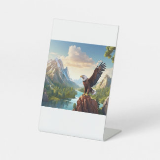 Adler hoch über den Bergen, ein Symbol Sockelschild