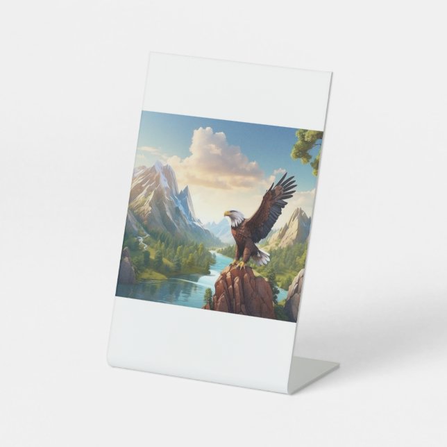 Adler hoch über den Bergen, ein Symbol Sockelschild (Vorderseite)