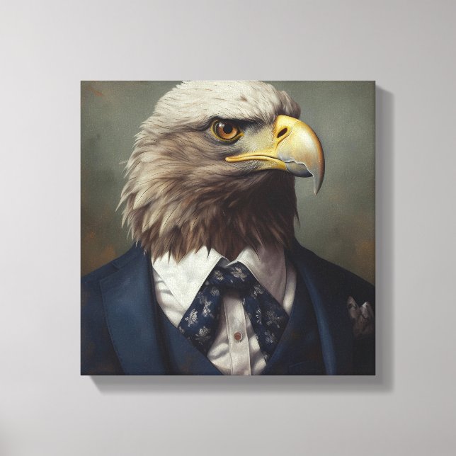 Adler im Anzug | Tierart | Tier in einem Anzug Leinwanddruck (Vorderseite)