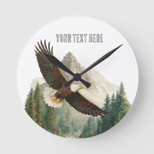 Adler im Flug  Runde Wanduhr