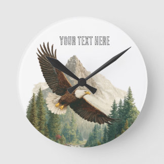 Adler im Flug  Runde Wanduhr