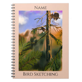 Adler in Bäumen Personalisierter Text Vögel Augen  Notizblock