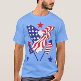Adler in den amerikanischen Flag Rockets Patriotic T-Shirt