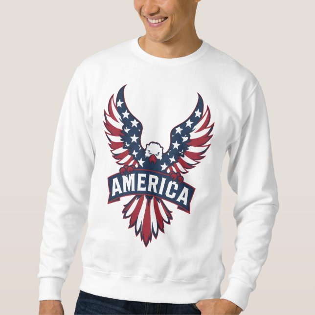 Adler in den Farben der amerikanischen Flagge. Sweatshirt (Vorderseite)