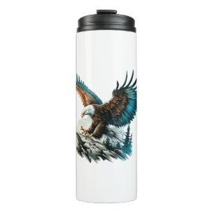 Adler in Wasserfarbe Thermosbecher