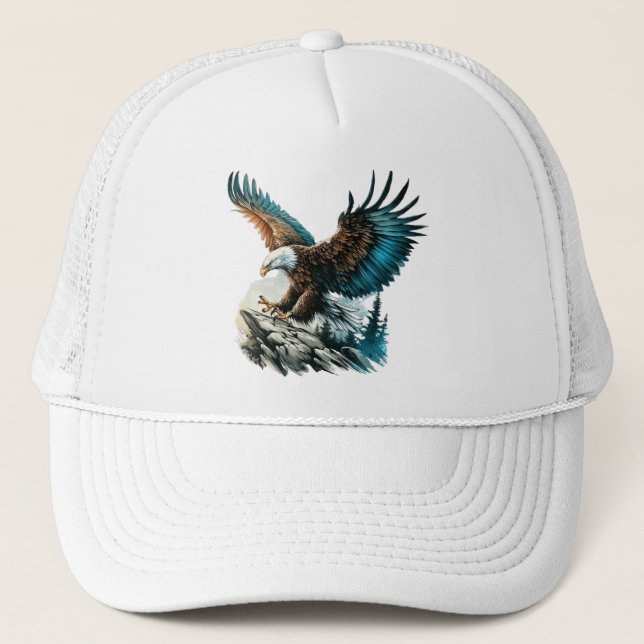 Adler in Wasserfarbe Truckerkappe (Vorderseite)