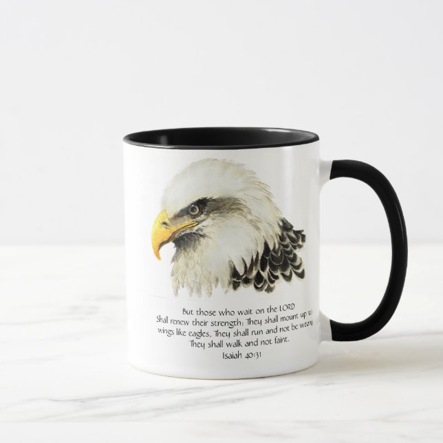 Adler - Inspiration - Schrift - Sie, die warten Tasse (Rechts)