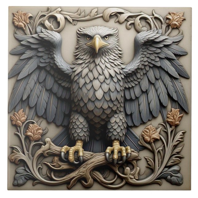 Adler - Kunsthandwerk Keramik Tile Fliese (Vorderseite)