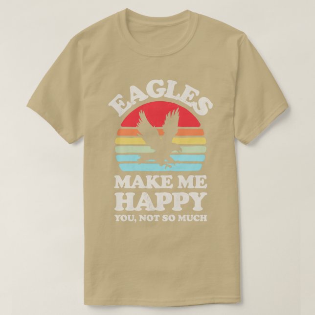 Adler machen mich glücklich, Sunset Retro für Männ T-Shirt (Design vorne)