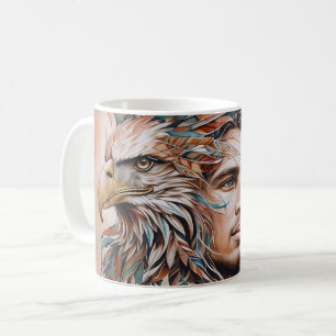Adler - Mann - Wolf - Aquarellkunst 1 - Fan Fun Kaffeetasse