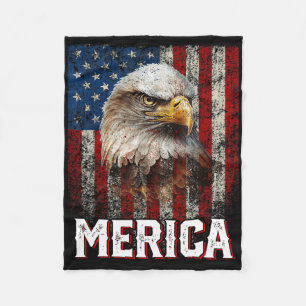 Adler Merica Patriotische USA-Flagge Adler der Fre Fleecedecke