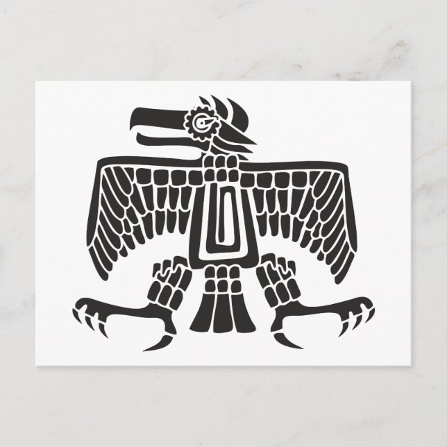 Adler, mexikanische Hieroglyph(Maya) Postkarte (Vorderseite)