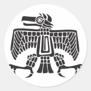 Adler, mexikanische Hieroglyph(Maya) Runder Aufkleber