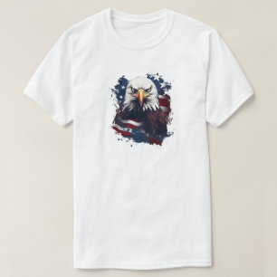 Adler mit American Flag T-Shirt