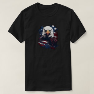 Adler mit American Flag T-Shirt