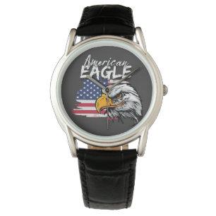 Adler mit amerikanischer Flagge Armbanduhr
